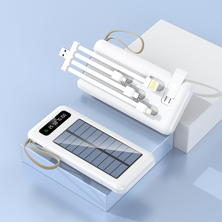 portable solar power bank with multifunctional charging cable Kalsten
