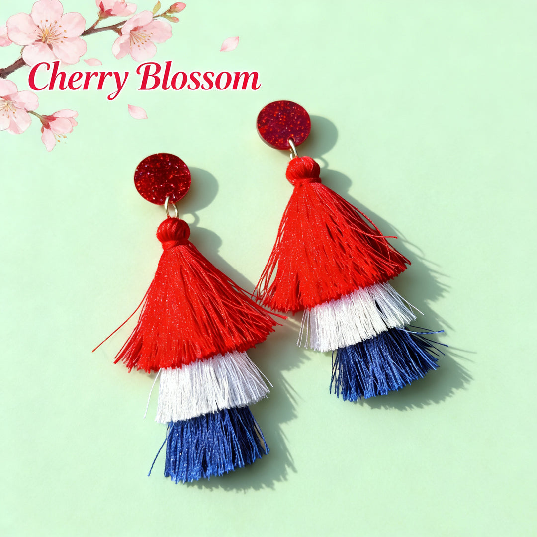 Women's multi-layer tassel earrings with tiered fringes and nickel-free stud closure Kalsten