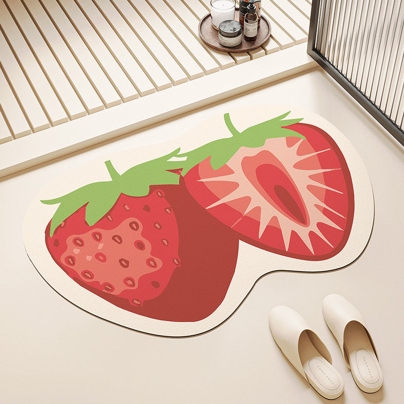 Playful Apple-Shaped Bath Mat