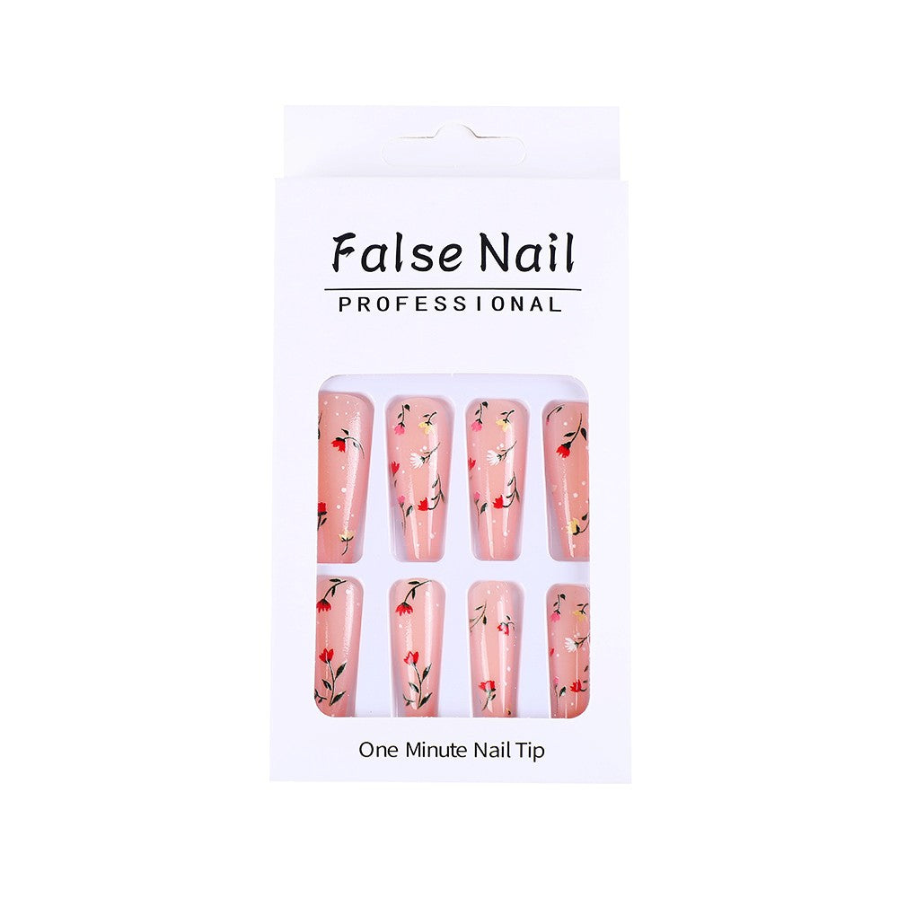 Elegant artificial nails with floral decorations Kalsten
