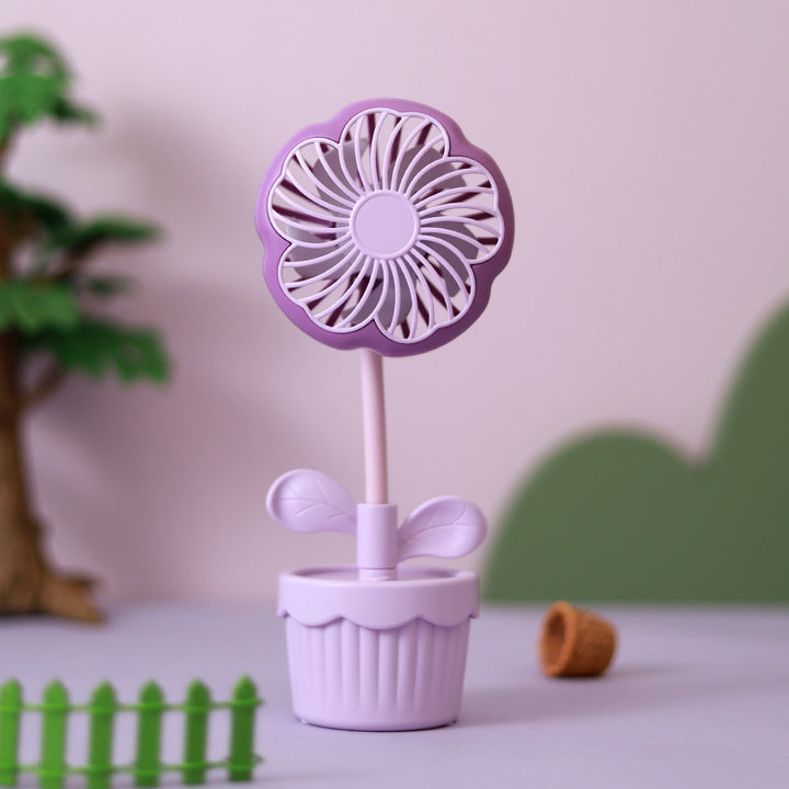 Ladies Decorative Mini Fan with Flower Design Kalsten