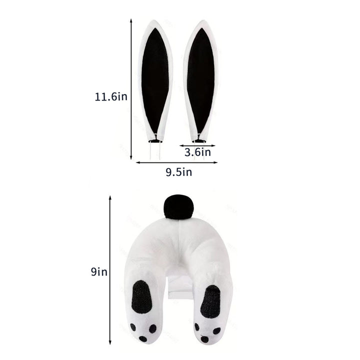 Plush costume with rabbit ears