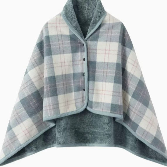 Women’s stylish hooded blanket with checkered pattern Kalsten