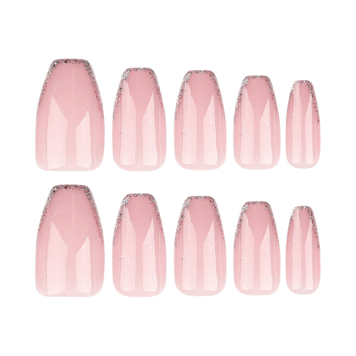 Artistic Nail Extensions with Elegant Glitter Finish Kalsten