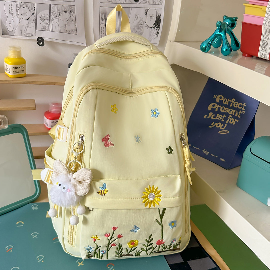 Embroidered Floral Design Backpack Kalsten