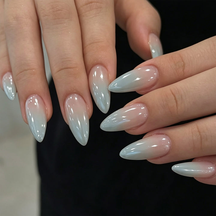 Graphic Stiletto Nails with Elegant Ombre Effect Kalsten