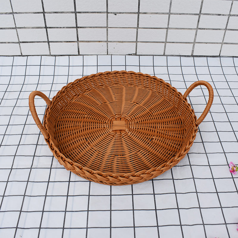 Handcrafted Woven Serving Tray Set Kalsten