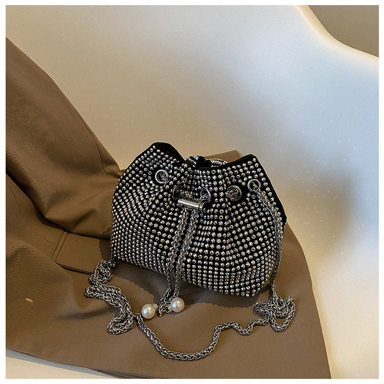 Elegant Beaded Drawstring Handbag