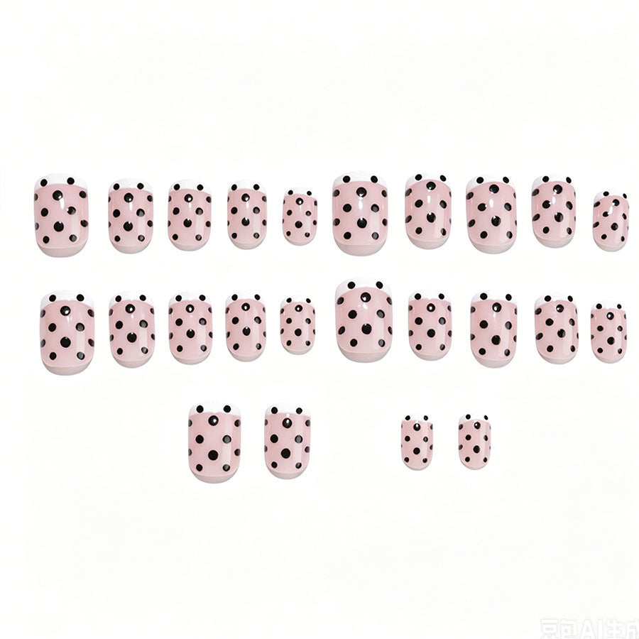 Artificial nail set with elegant dots and French tips Kalsten