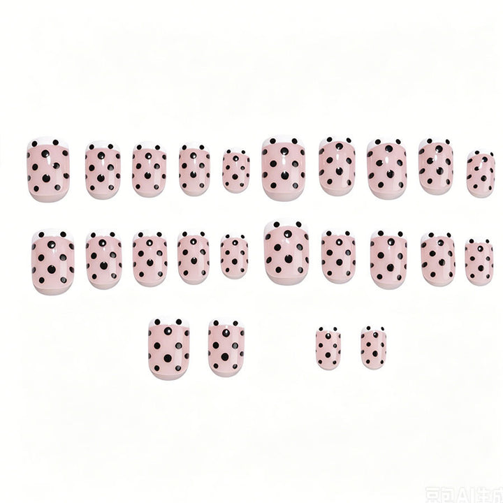 Artificial nail set with elegant dots and French tips Kalsten