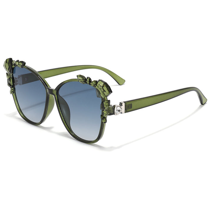 Glamorous Cat-Eye Sunglasses with Crystal Embellishments Kalsten