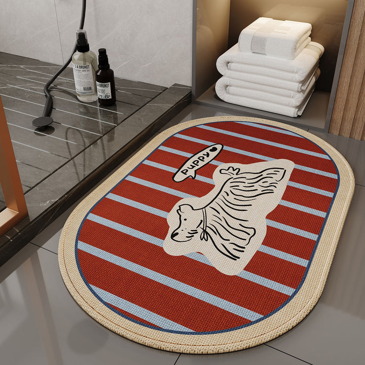 Adorable Dog-Themed Non-Slip Bath Mat