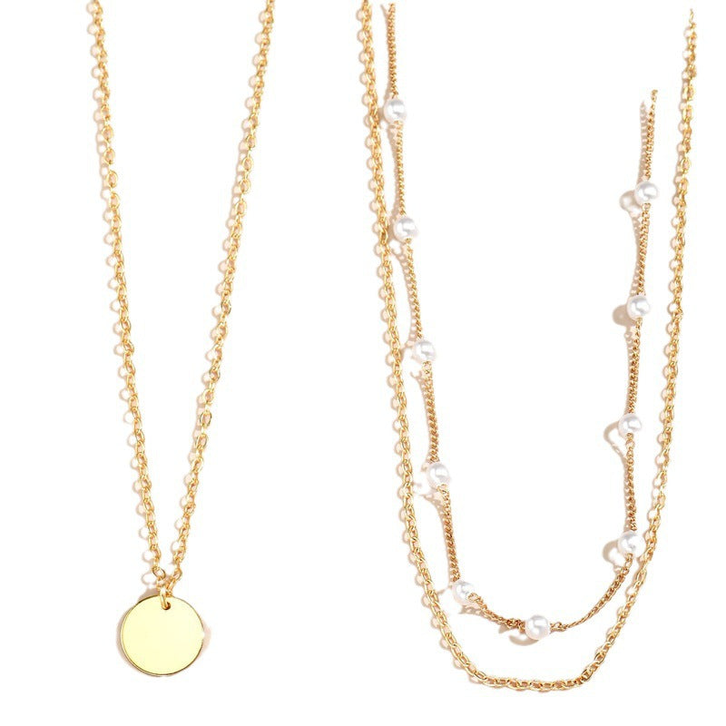 Layered Beaded Chain Necklace Kalsten