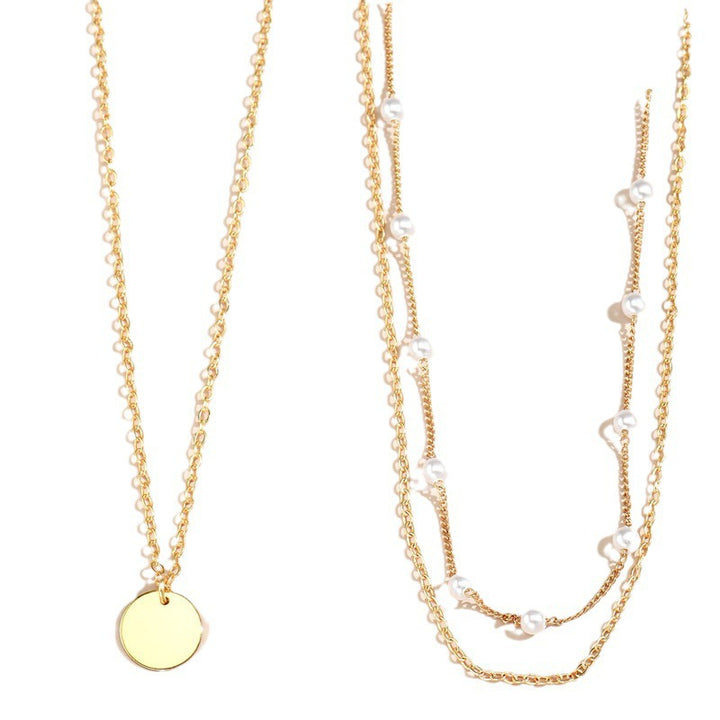 Layered Beaded Chain Necklace Kalsten
