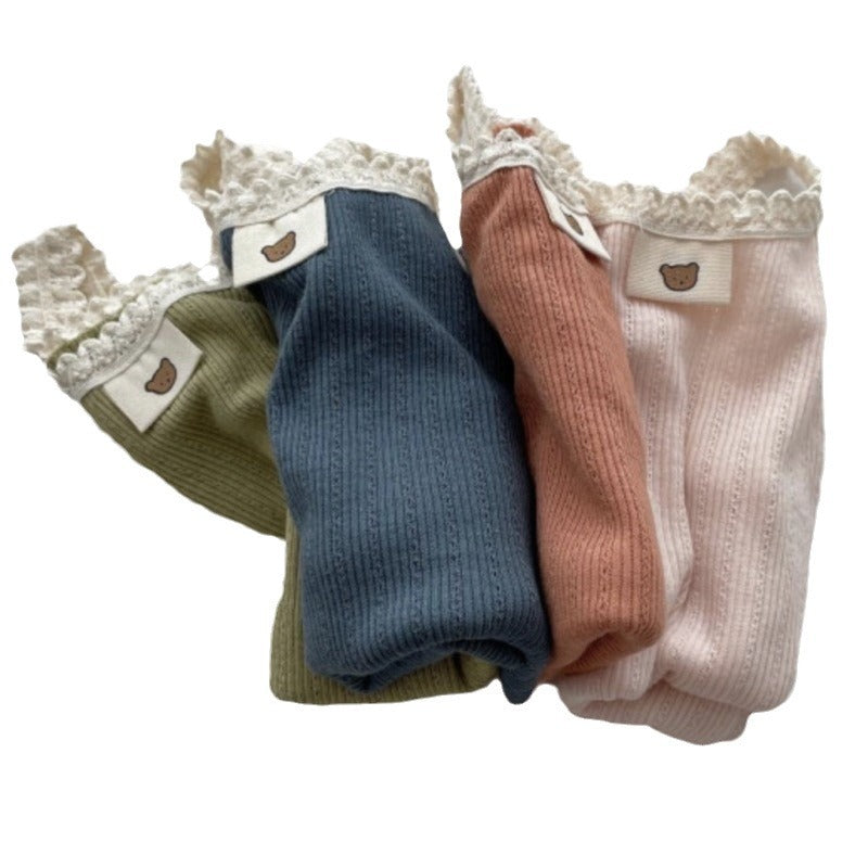 Small Dog Ribbed Lace-Trim Bodysuit Harness Tee