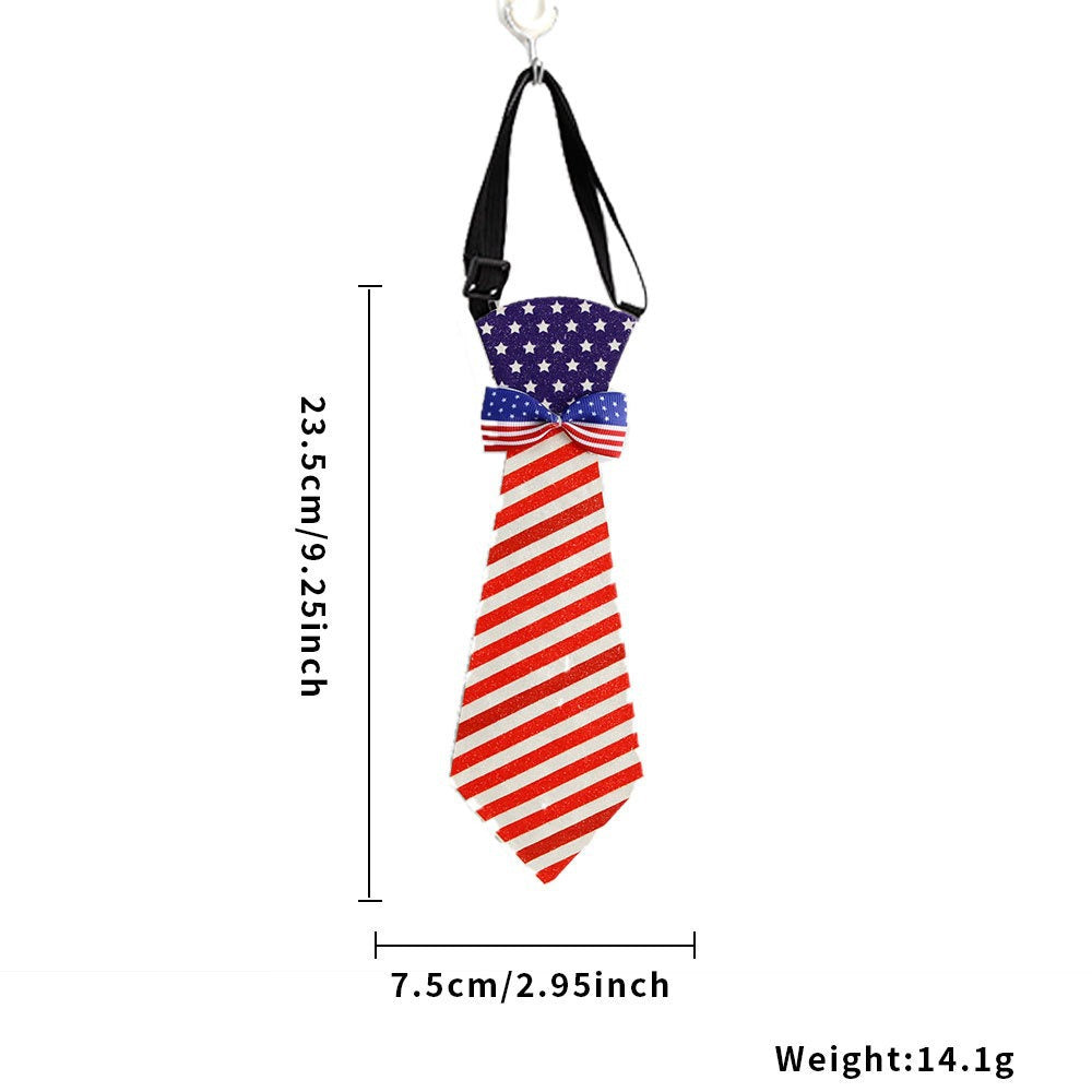 Unisex nan patriotic striped pet necktie with adjustable elastic collar Kalsten