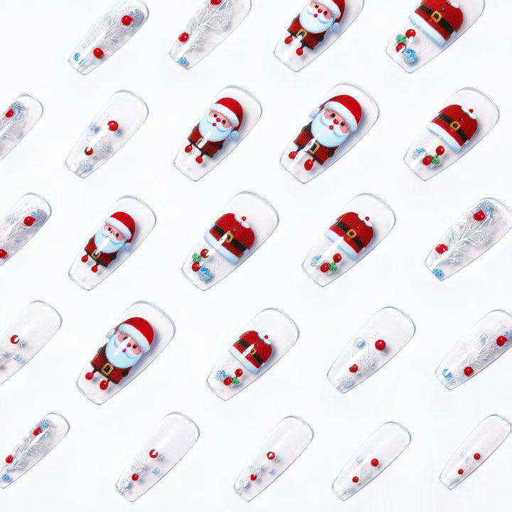 Artificial nails in festive Christmas design Kalsten
