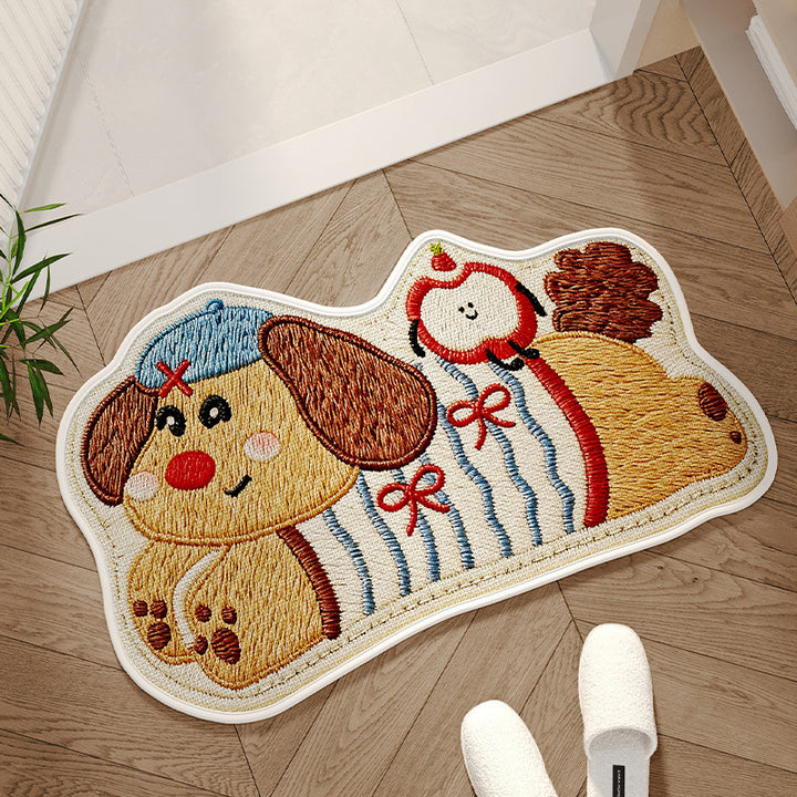 Cartoon Dog-Shaped Bath Mat