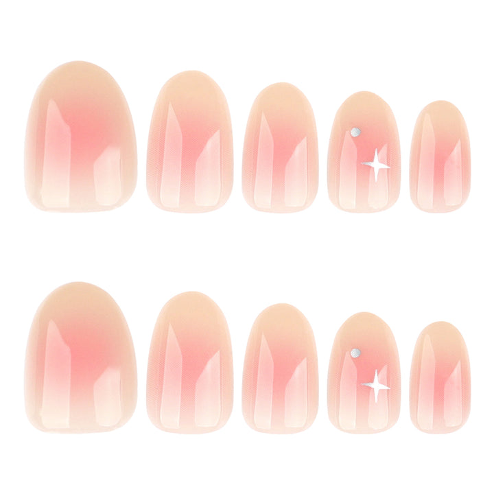 Artful nail extensions with shiny rhinestone accents Kalsten