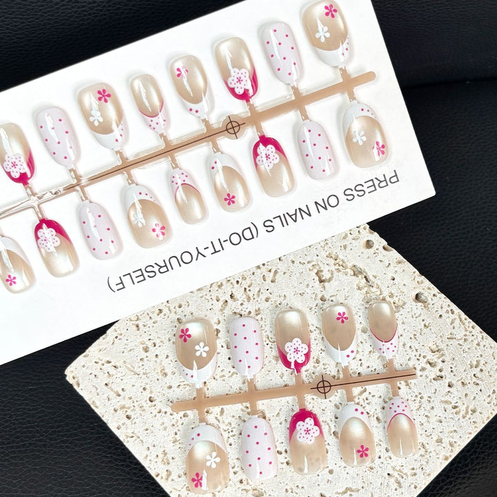 Floral Design Press-On Nail Set Kalsten