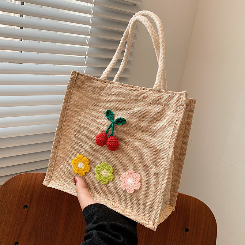 Decorative Floral Accent Handbag