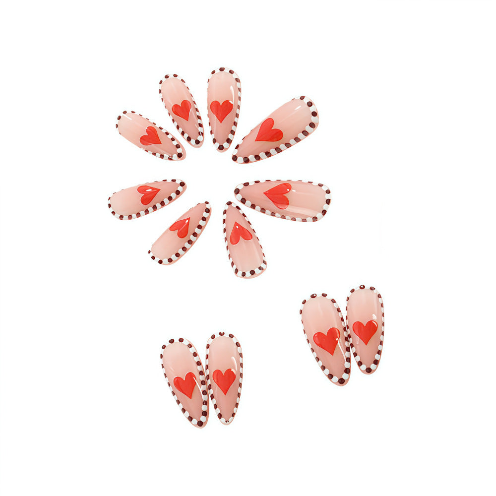 Artificial nails with heart-shaped accents Kalsten