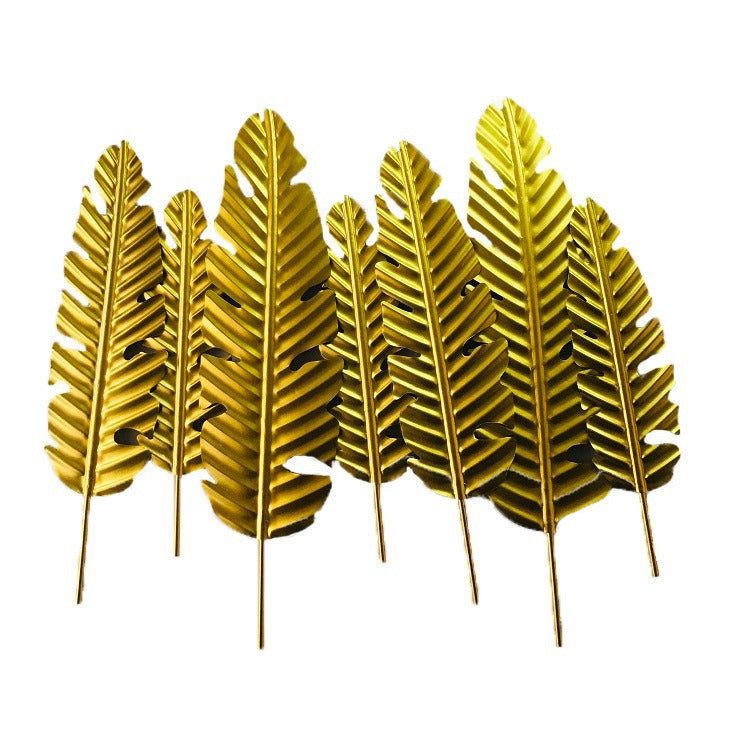 Decorative Metallic Leaf Wall Art Set Kalsten