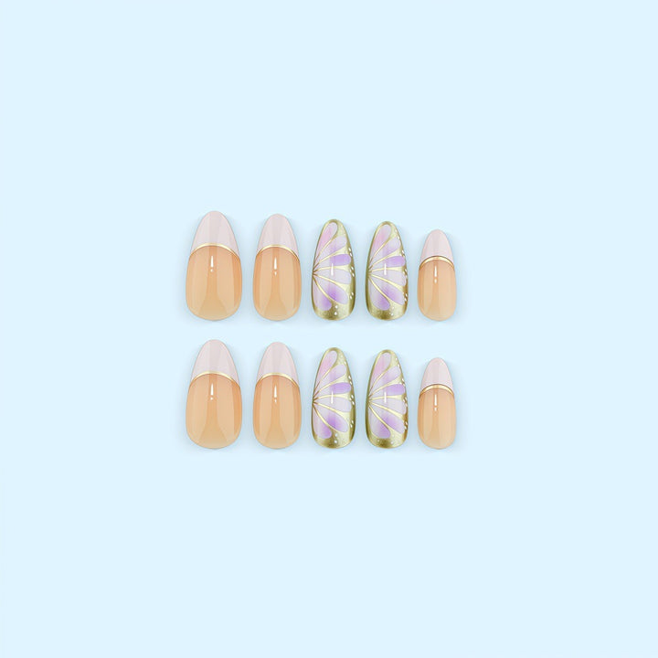 Artificial nail set with elegant geometric design Kalsten
