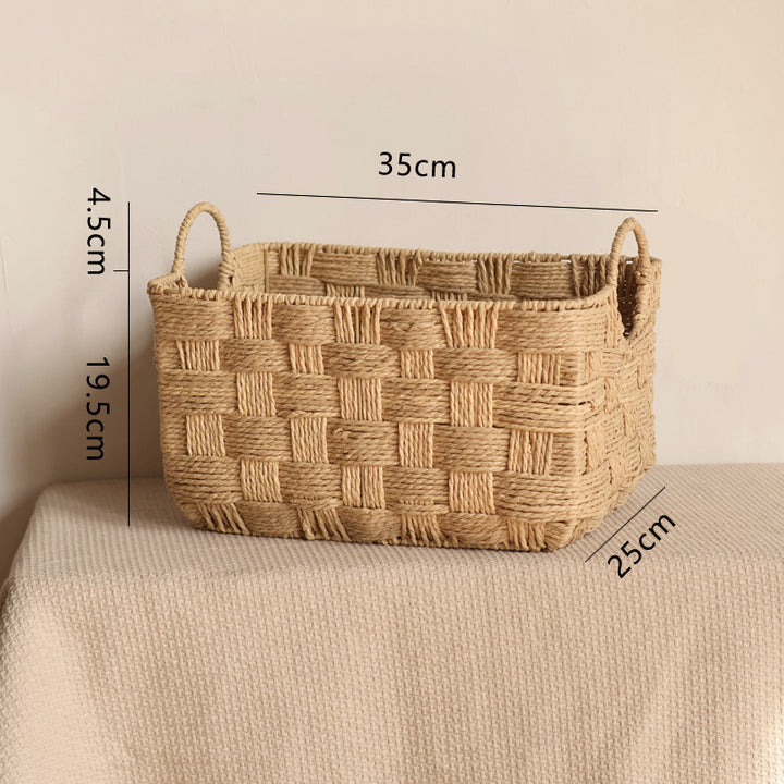 Handmade storage basket with practical handle Kalsten