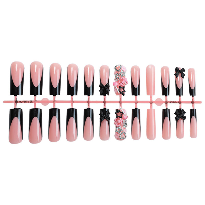 Decorative Press-On Nail Art Kit with Floral and Bow Accents kalsten