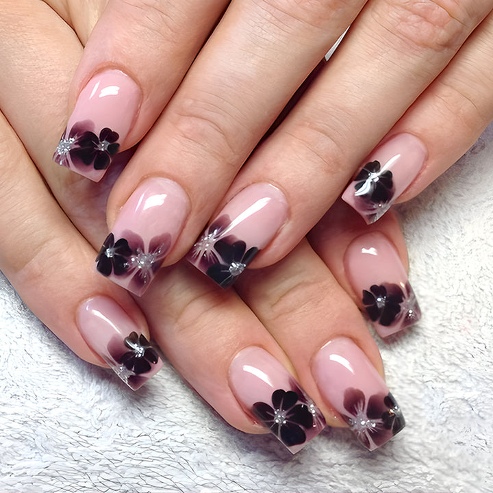 Elegant Floral Acrylic Press-On Nails Kalsten