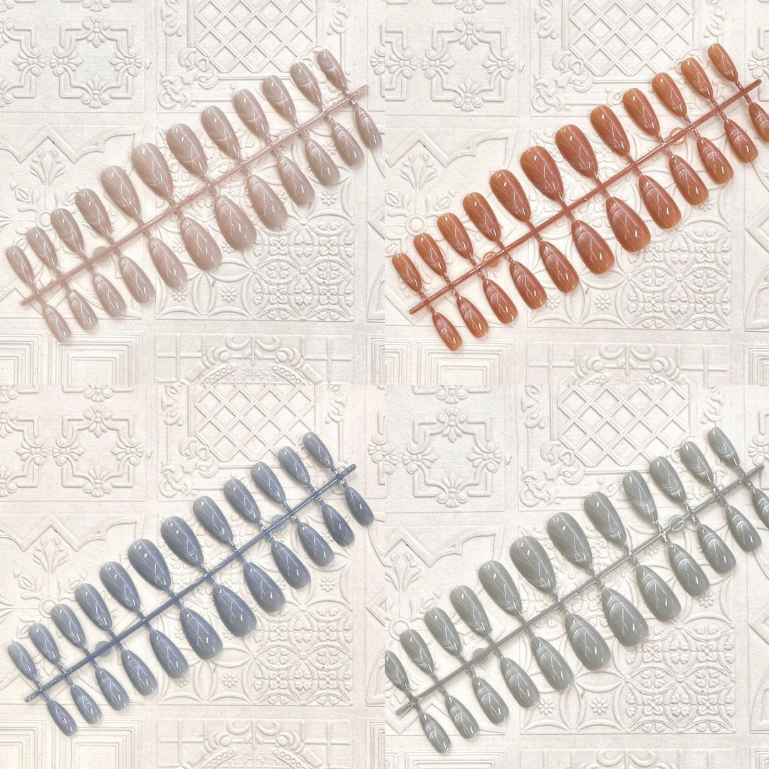 Glossy Elegant Almond-Shaped Press-On Nails Kalsten
