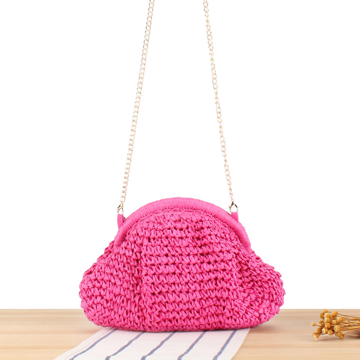 Handbag Made of High-Quality Natural Material with Silver Chain Strap Kalsten
