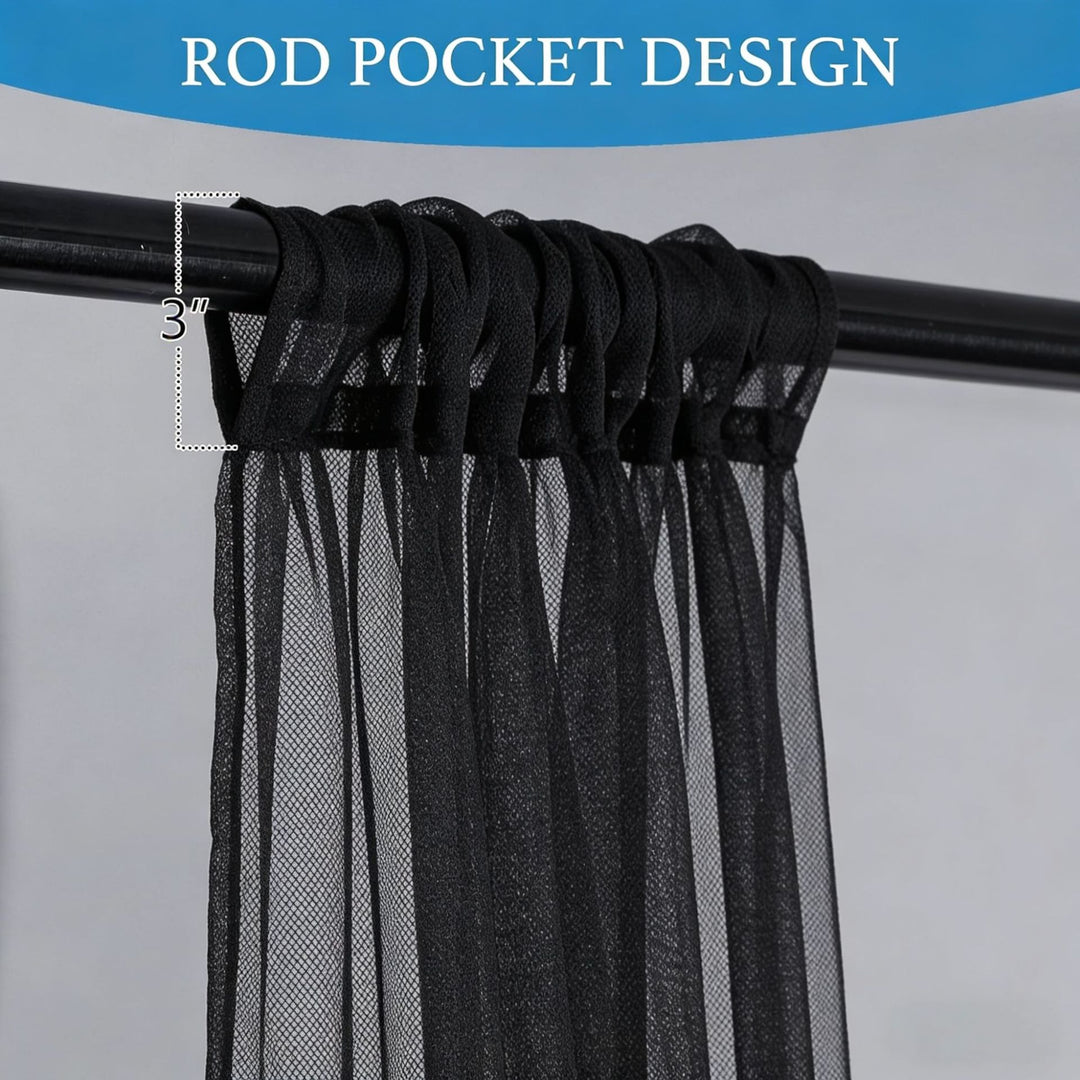 Elegant Sheer Curtain Panels with Rod Pocket Design Kalsten