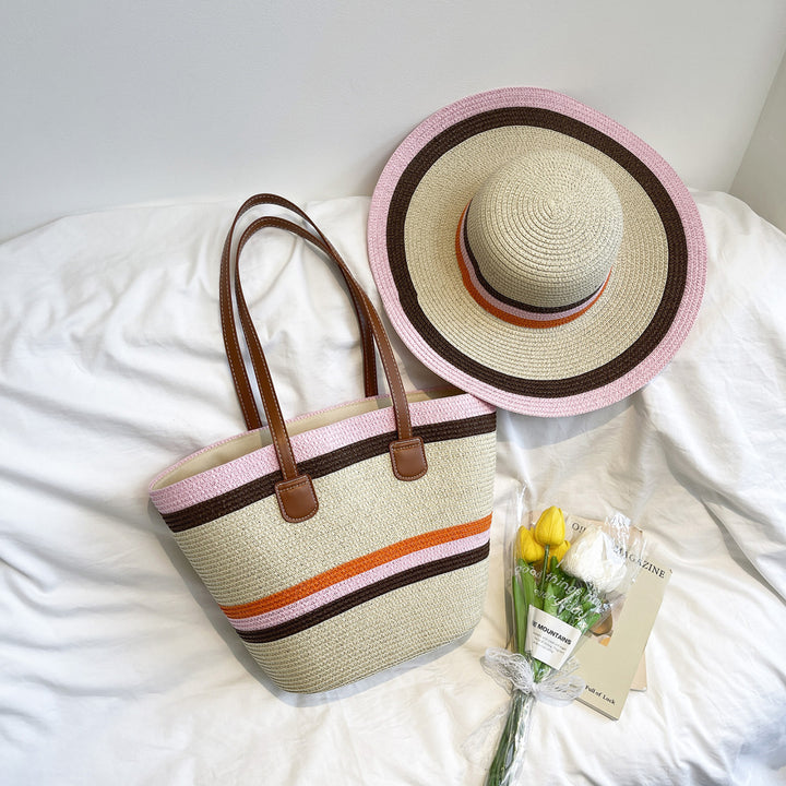 WoColorful Straw Beach Tote Bag Kalsten