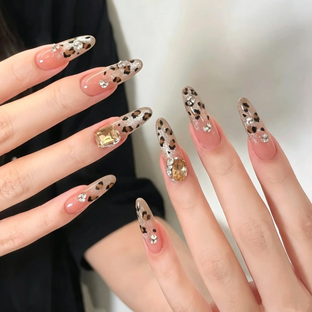 Decorative Long Stiletto Press-On Nails with Rhinestone Accents Kalsten