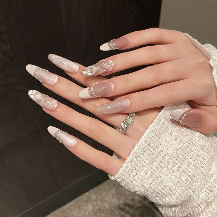 Elegant Pearled Press-On Nail Collection Kalsten
