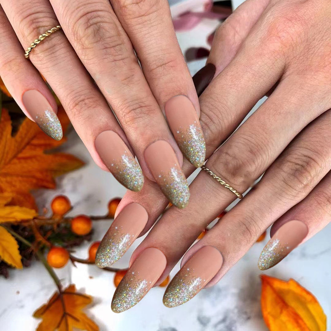 Glittery Press-On Nails Set Kalsten