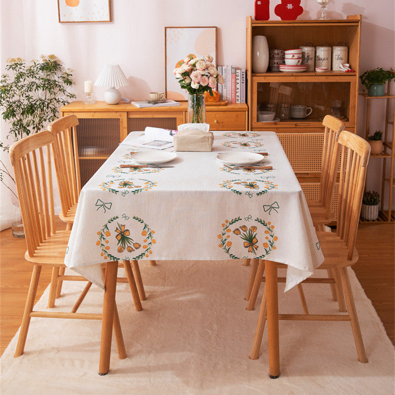 Floral Embroidery Tablecloth