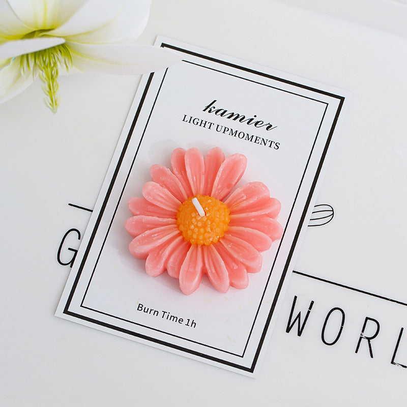 Flower-shaped scented candle