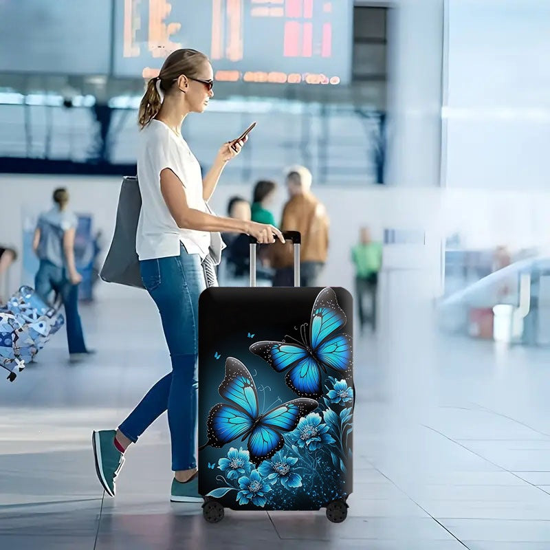 Women's hard-shell suitcase with floral butterfly motifs Kalsten