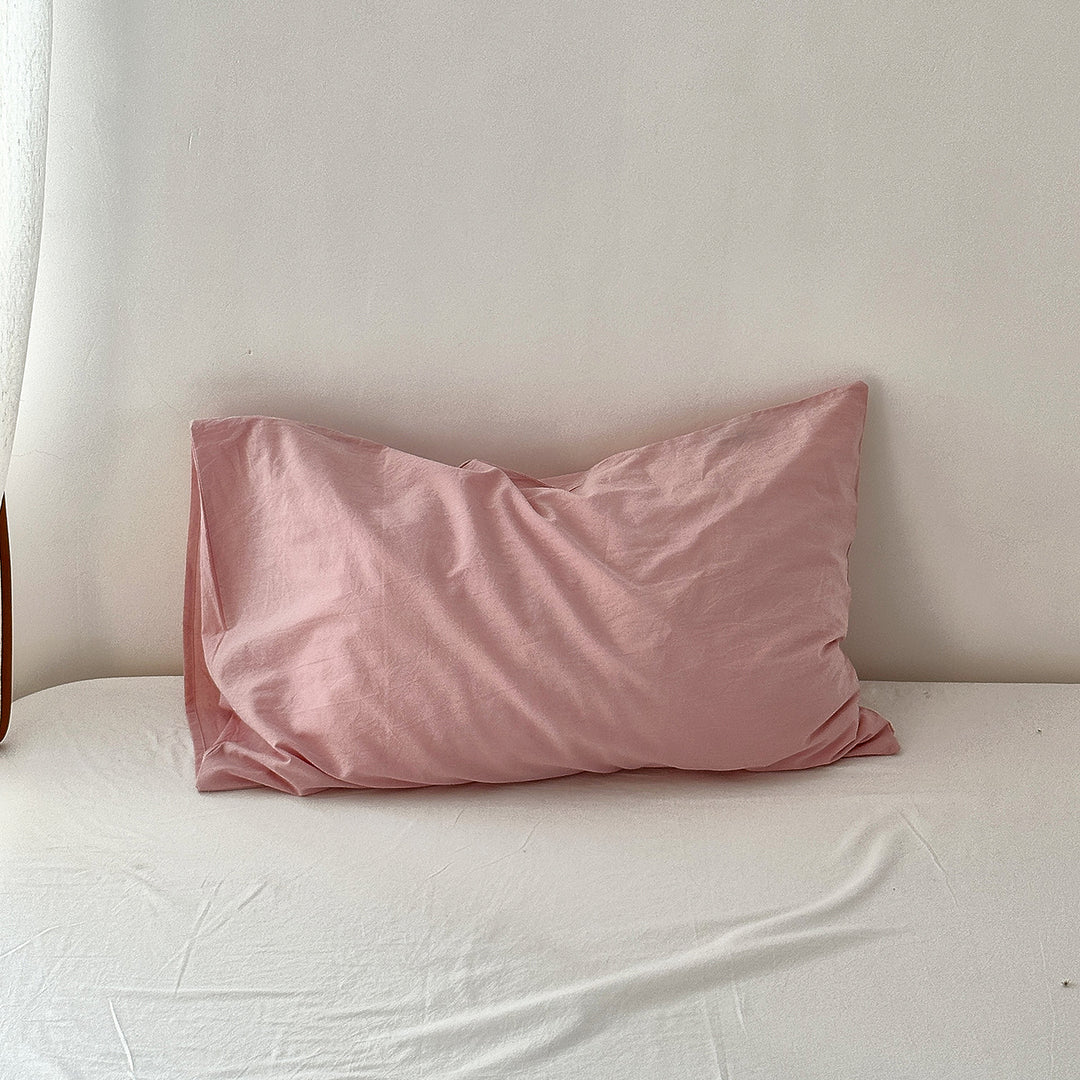 Cotton-linen pillowcase with hidden zipper