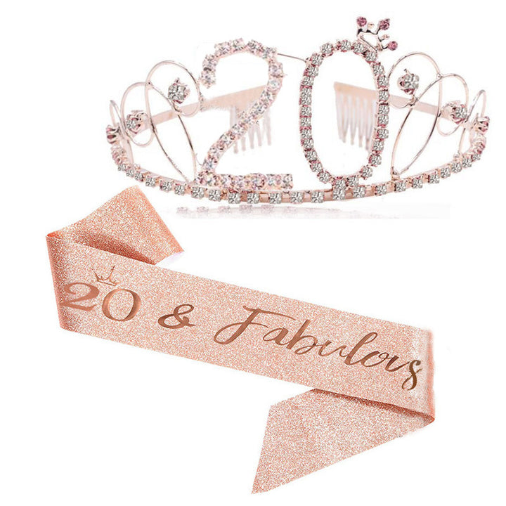 Ladies Glittering Tiara with Festive "50 & Fabulous" Design Kalsten