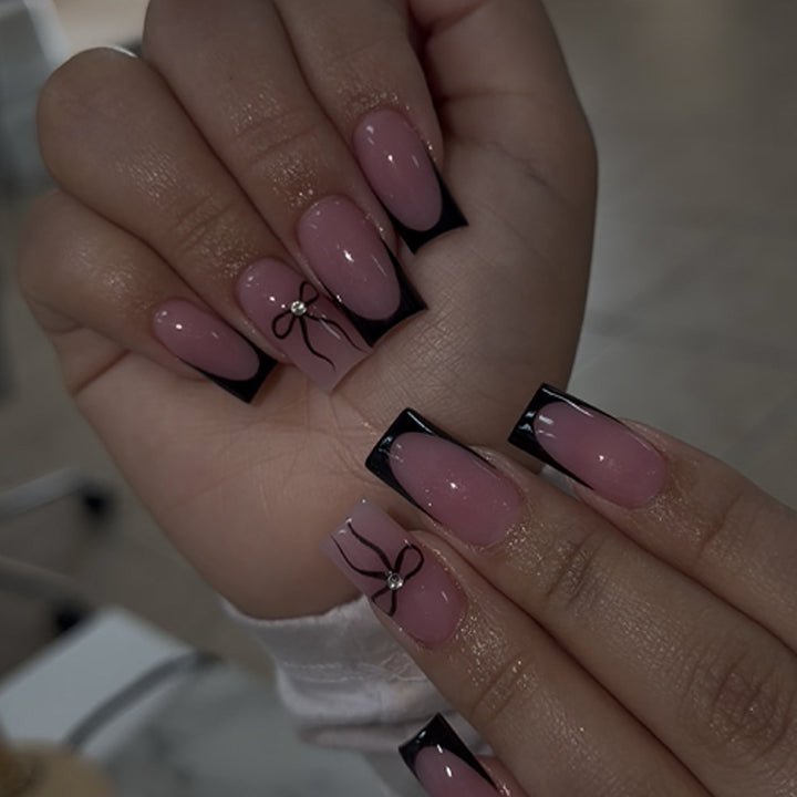 Elegant Nail Extensions with Unique Flower Design Kalsten