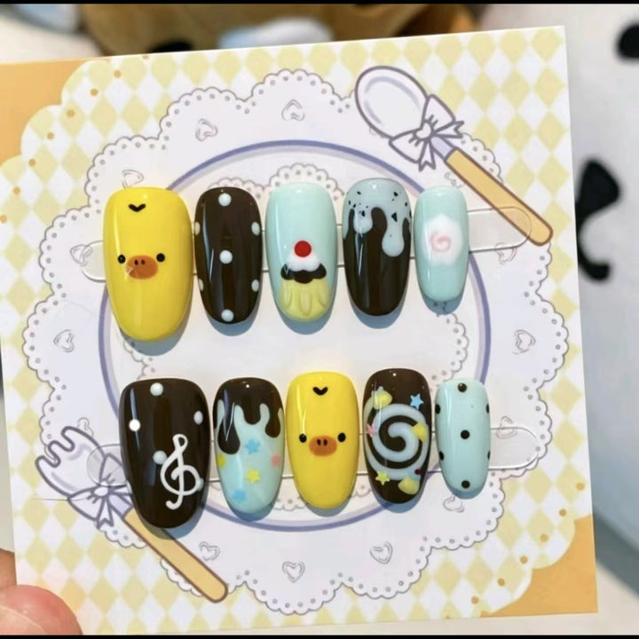 Creative Cartoon Press-On Nail Art Kalsten