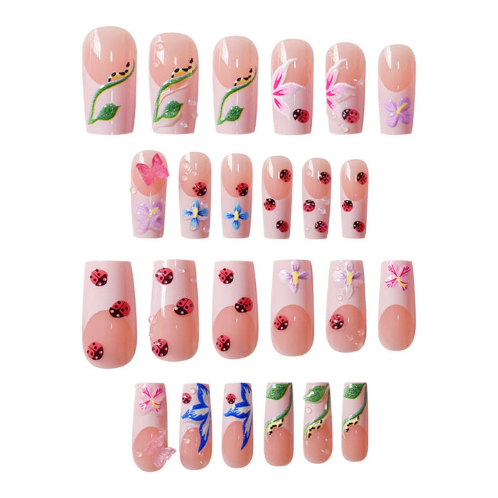Floral Raised 3D Press-On Nail Set Kalsten