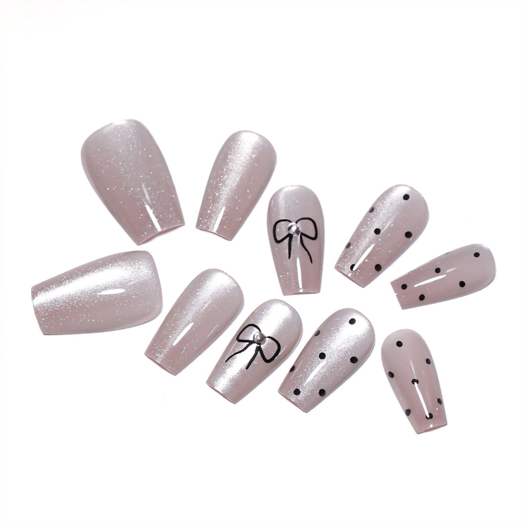 Artful Nail Extensions with Colorful Bow Motifs Kalsten