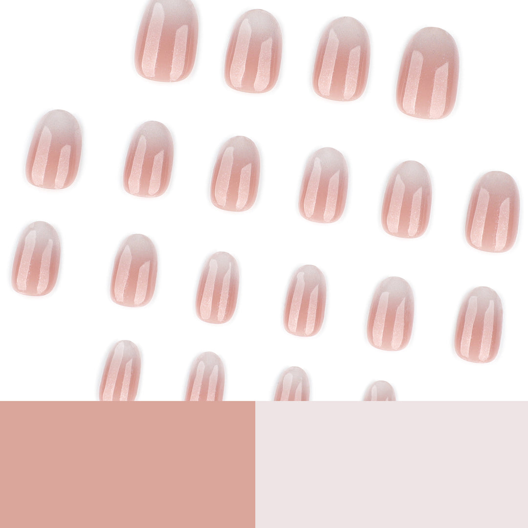 Luxurious nail extensions with elegant glitter ombre coating Kalsten