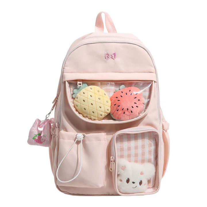 Backpack with Transparent Extra Compartments and Stylish Design Kalsten