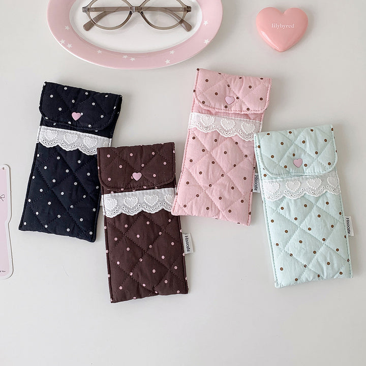 Quilted Heart Detail Pencil Case Kalsten